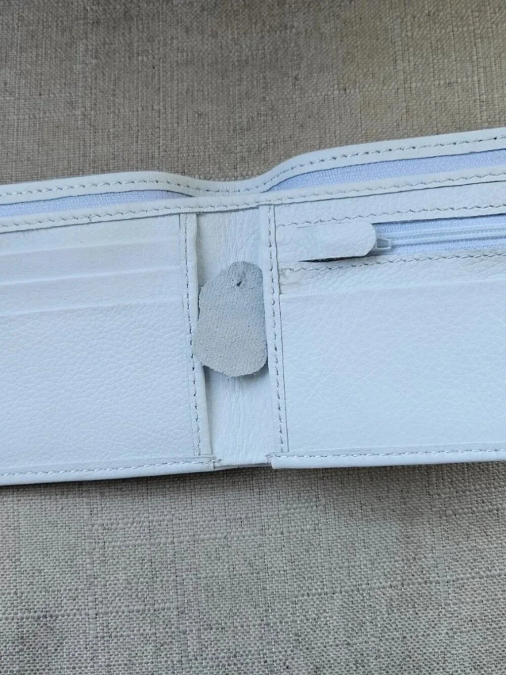 White Billfold Handmade Wallet Bifold Card Holder Purse Genuine Leather Purse